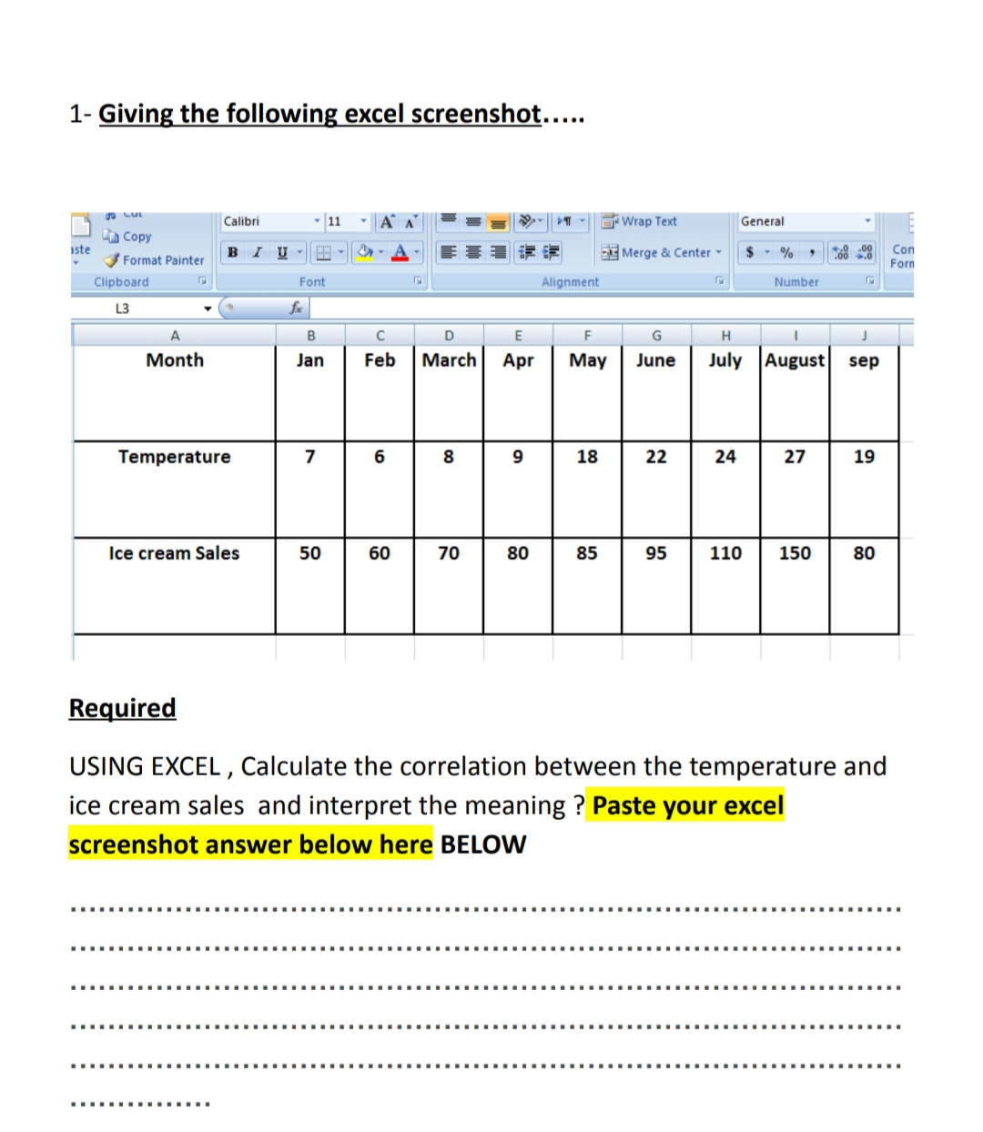 1- Giving the following excel screenshot..... 49