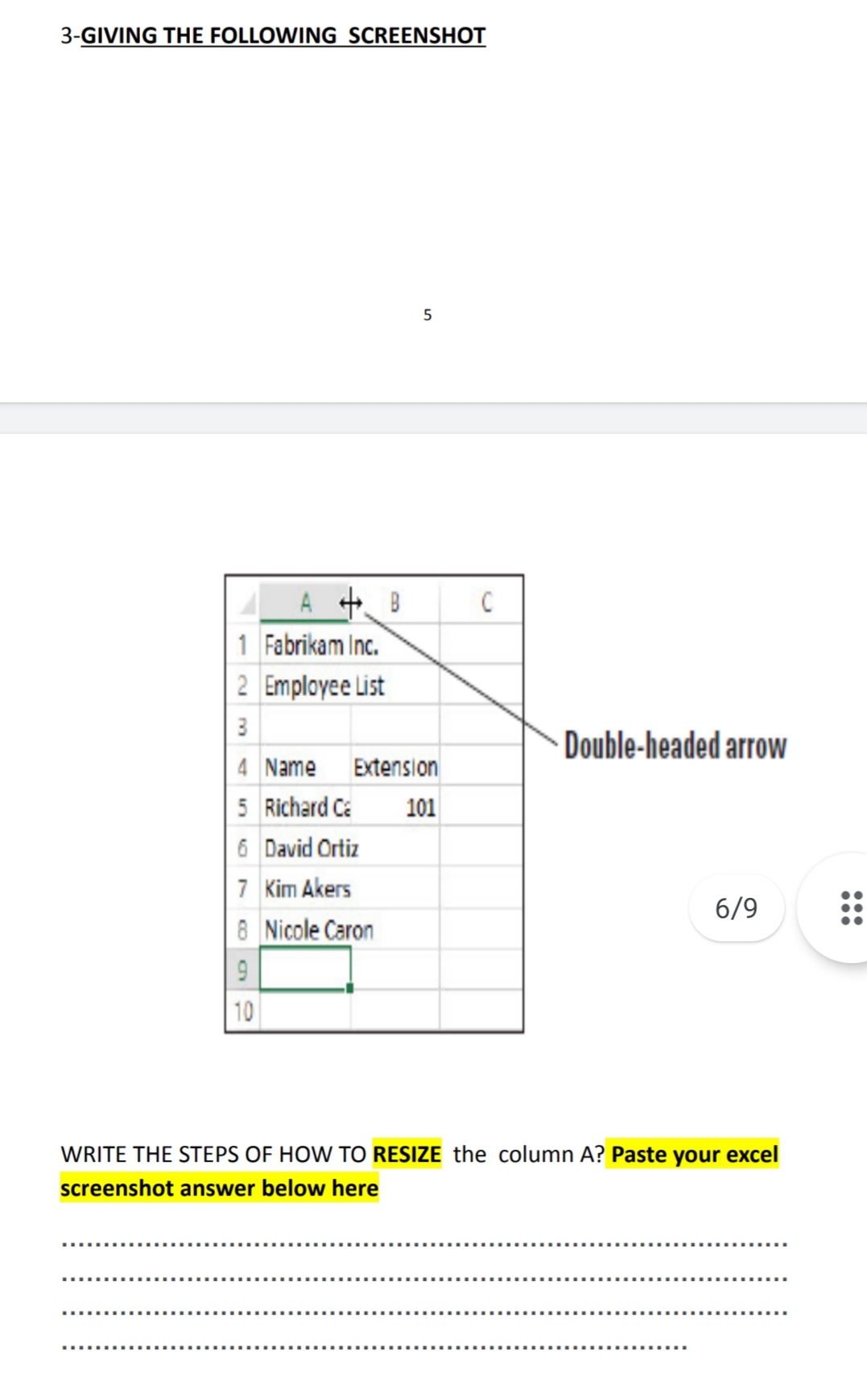 1- Giving the following excel screenshot..... 49