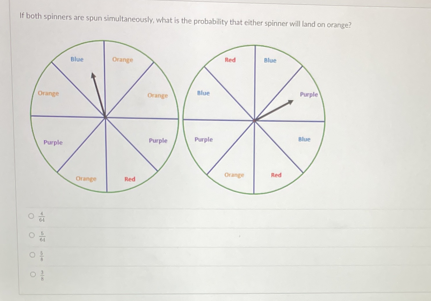 If both spinners are spun simultaneously, what is