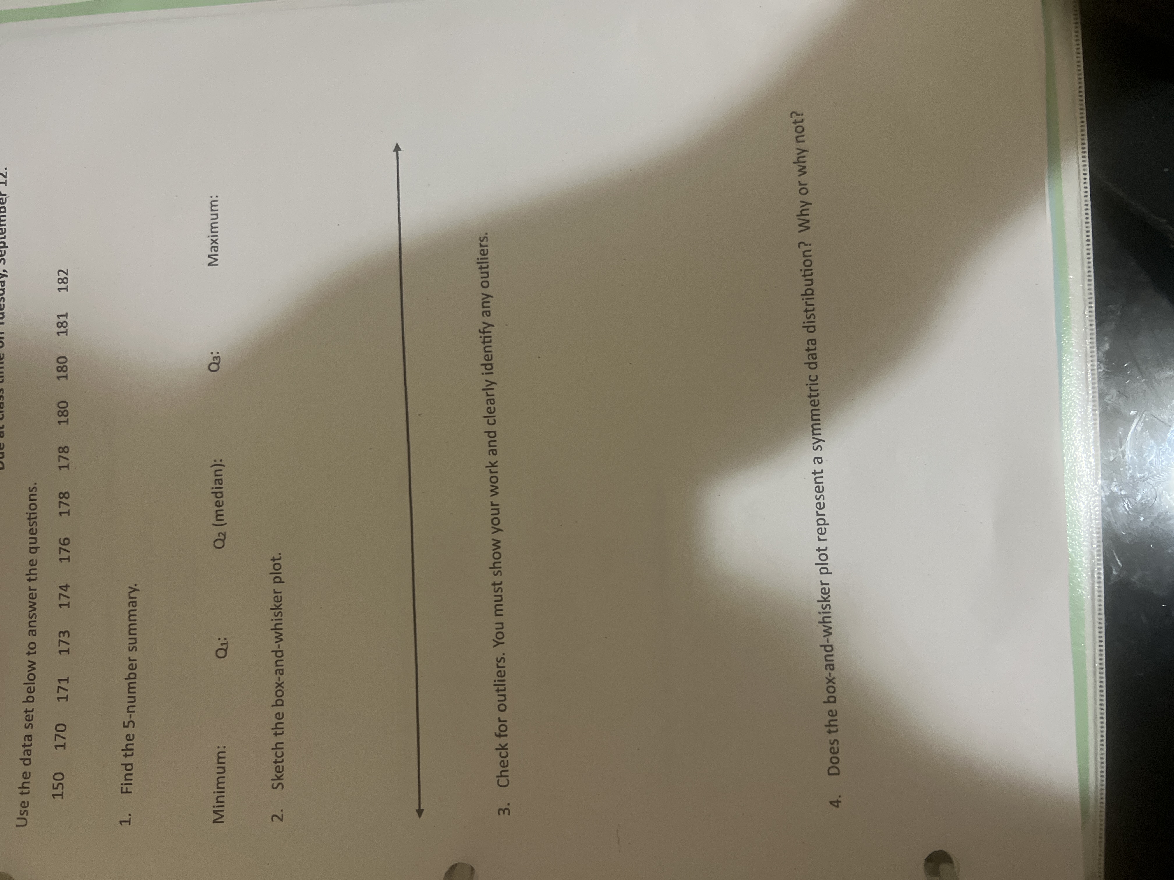 Use the data set below to answer the questions.