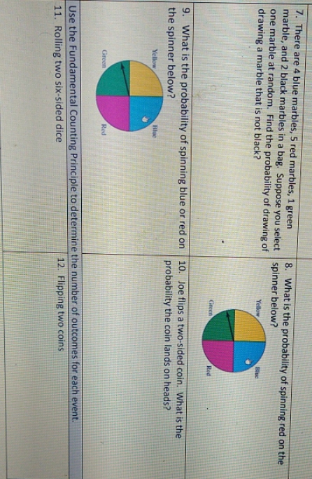 Help please and explain 7. There are 4 blue