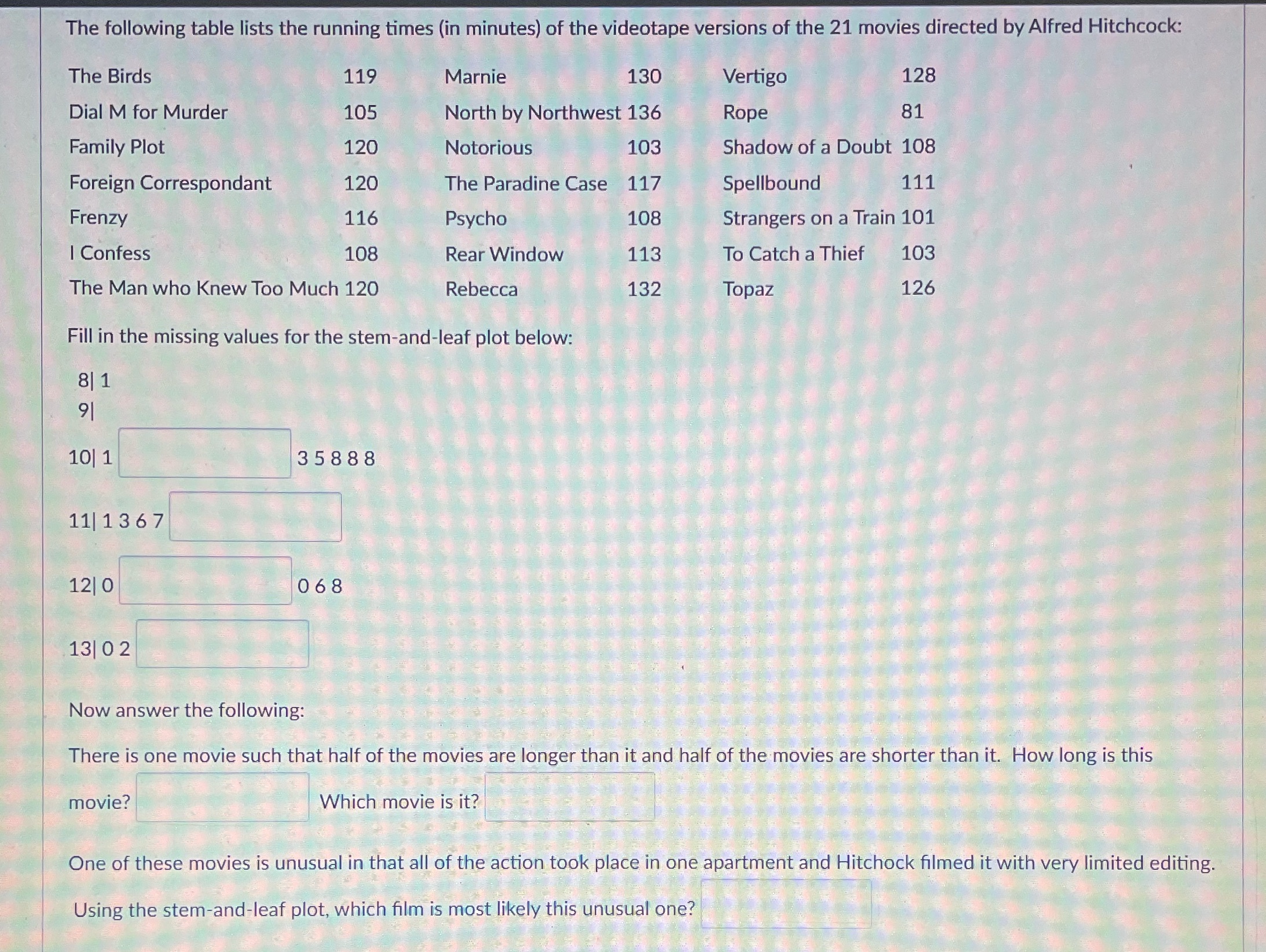 Help me I don't know what I'm doing The following