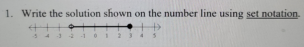 help quick 1. Write the solution shown on the