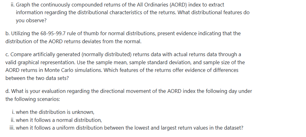 ii. Graph the continuously compounded returns of
