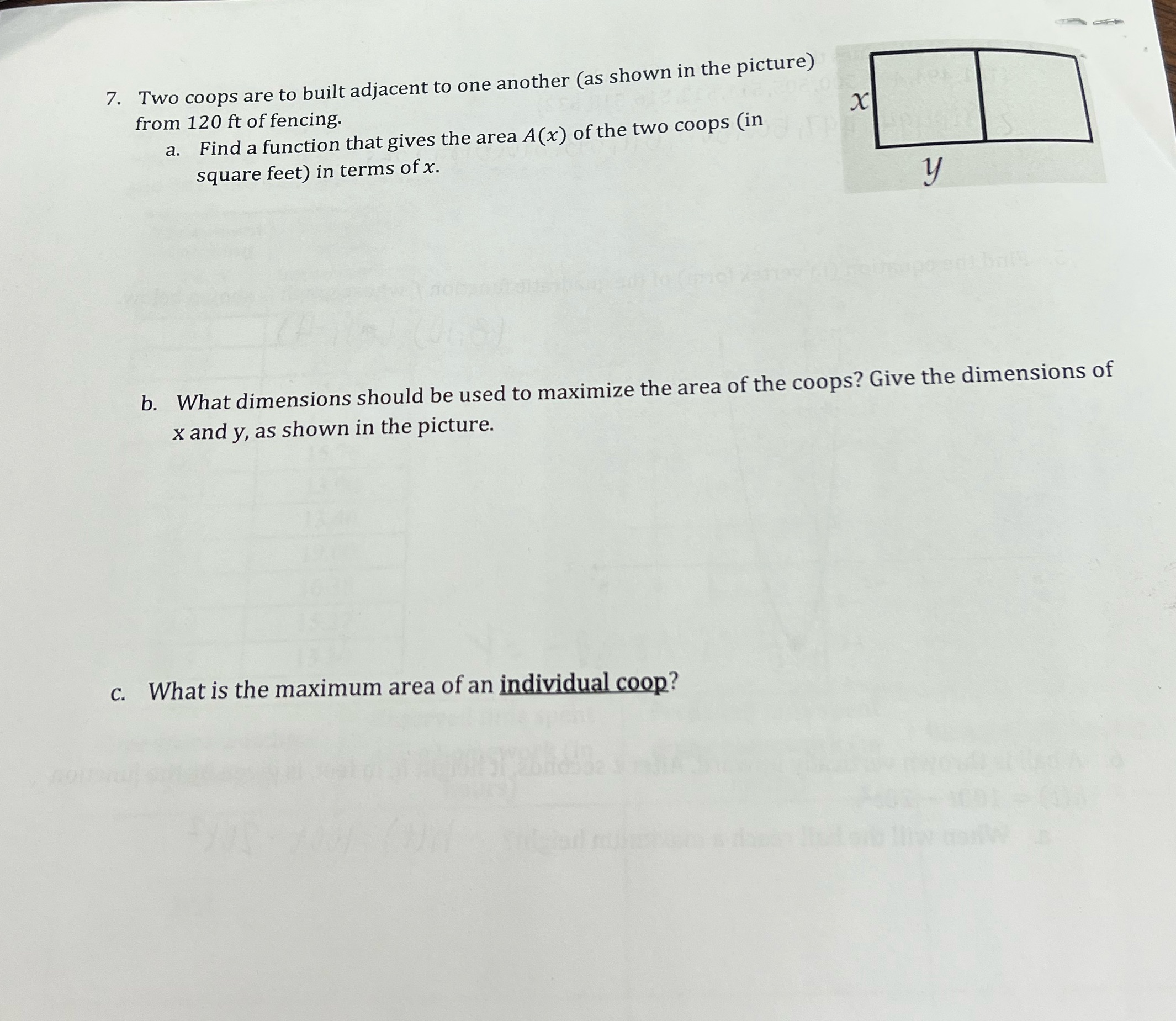 7. Two coops are to built adjacent to one another