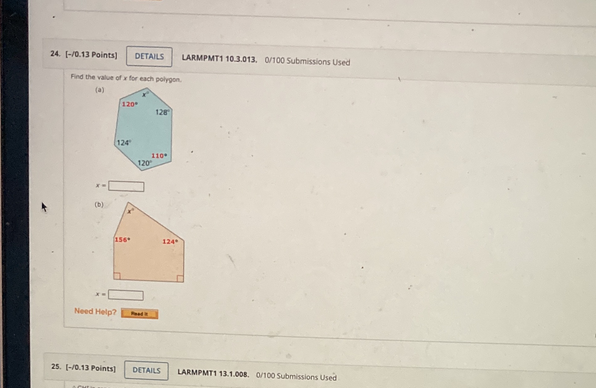 24. [-/0.13 Points] DETAILS LARMPMT1 10.3.013.