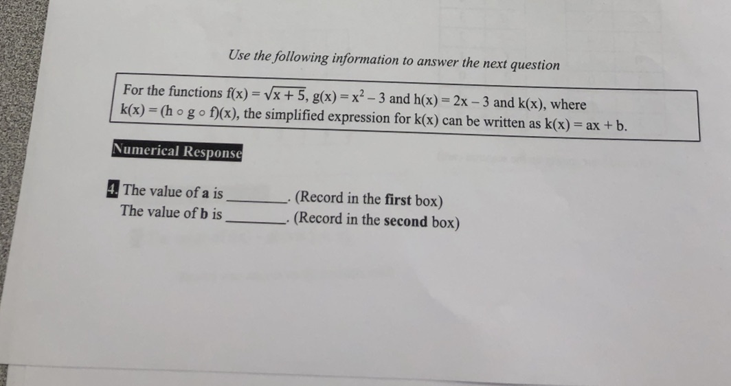 Use the following information to answer the next