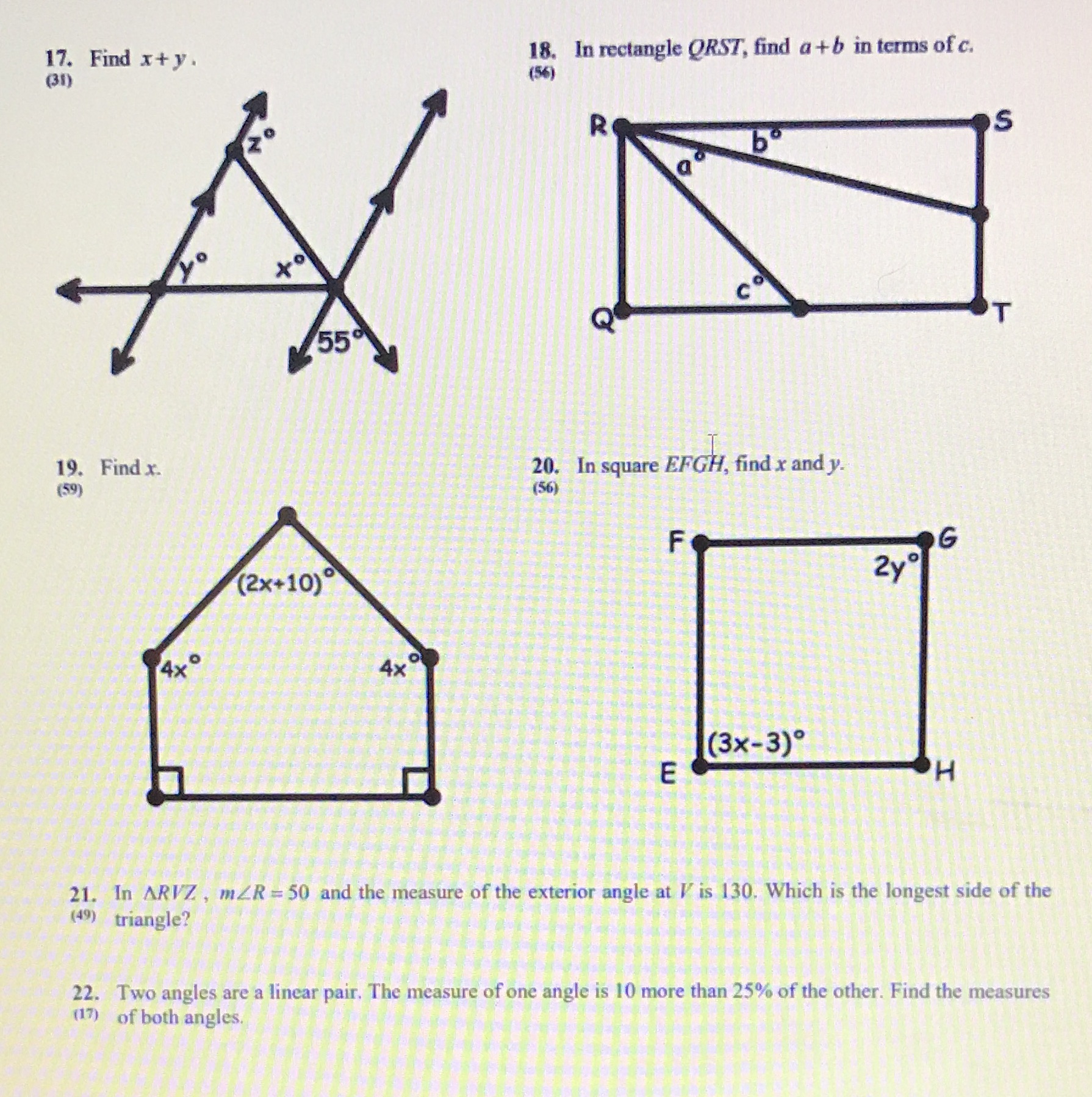 11'. Find x+y. g; InmleQRSuda+b inmate. 5