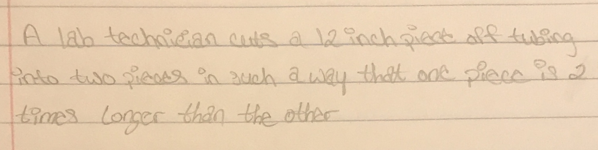 A lab technician cuts a 12 inch pract off tubling