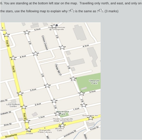 6. You are standing at the bottom left star on