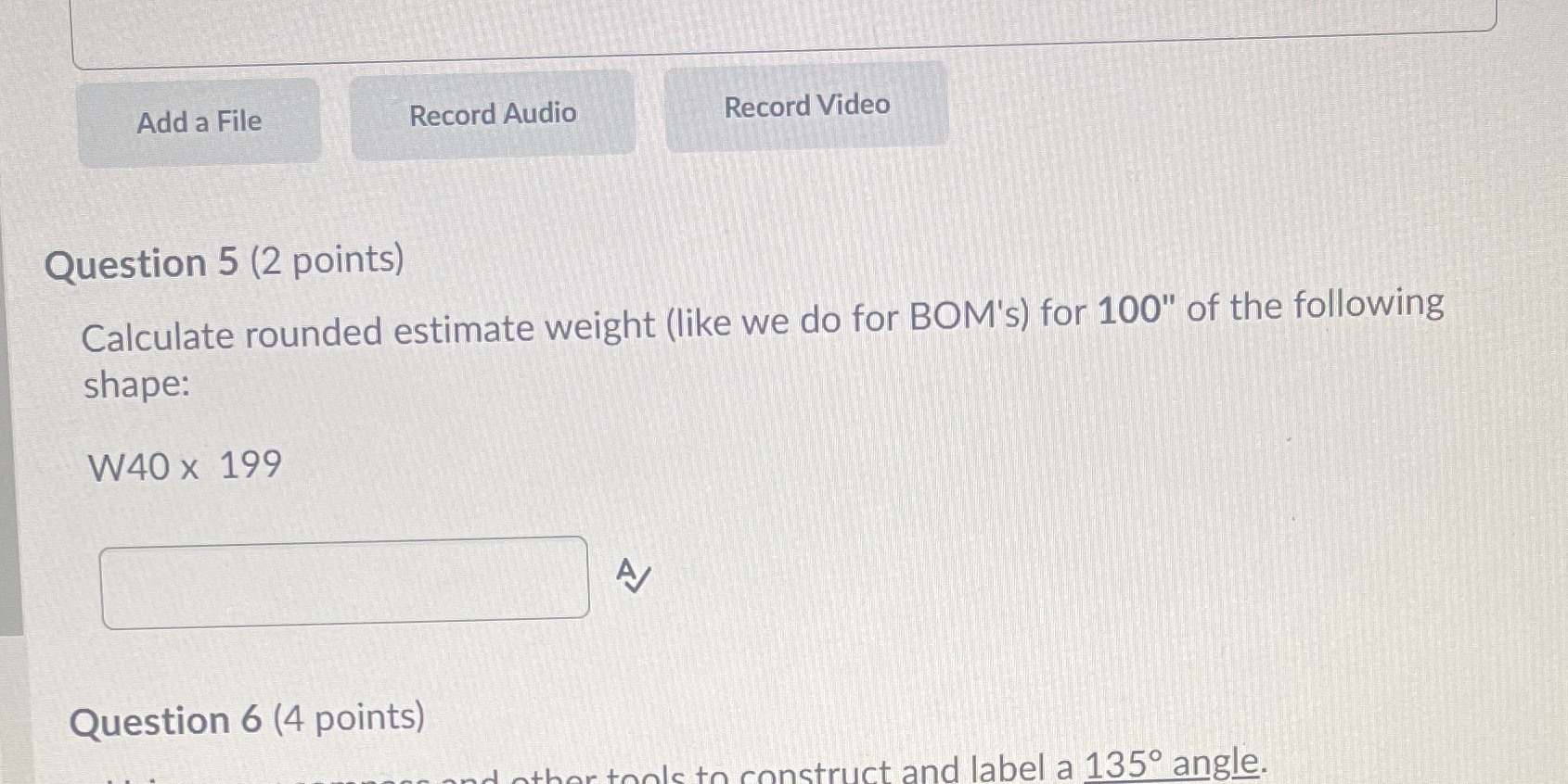 Add a File Record Audio Record Video Question 5