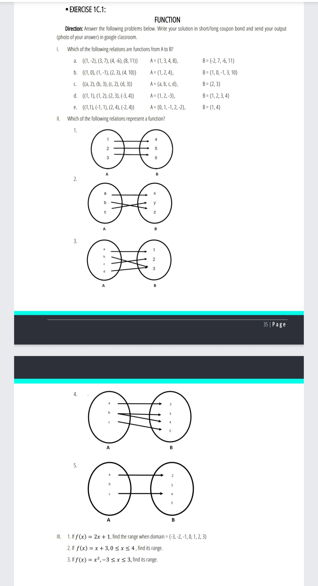 - EXERCISE 1C.1: FUNCTION Direction: Answer the