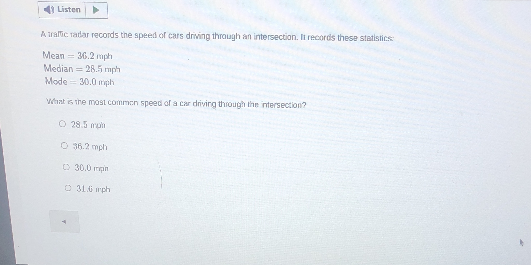 Listen A traffic radar records the speed of cars