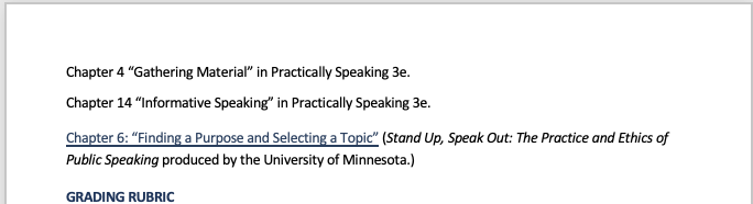 INFORMATIVE SPEECH AND SPECIFIC PURPOSE