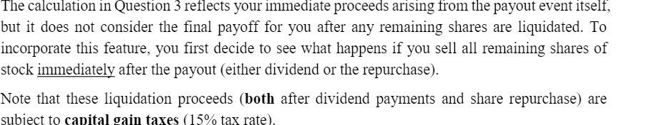 The calculation in Question 3 reflects your