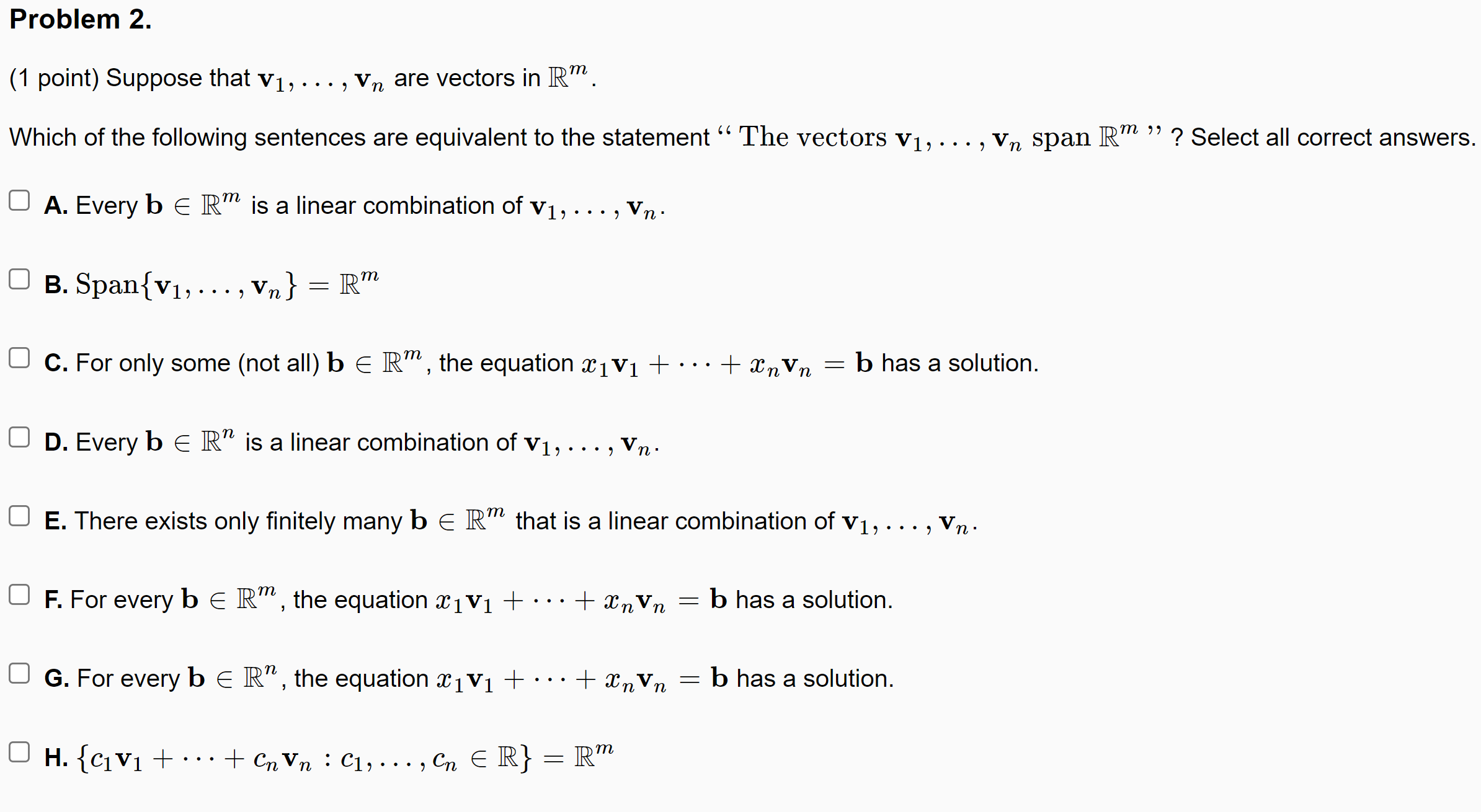 Problem 1. (1 point) Let 6 8 12 $1- 6 ,V2 20 ,V3