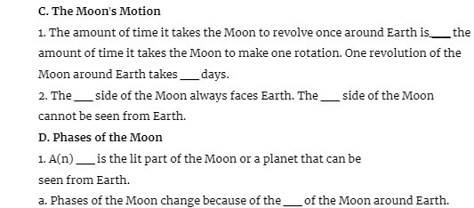 C. The Moon's Motion 1. The amount of time