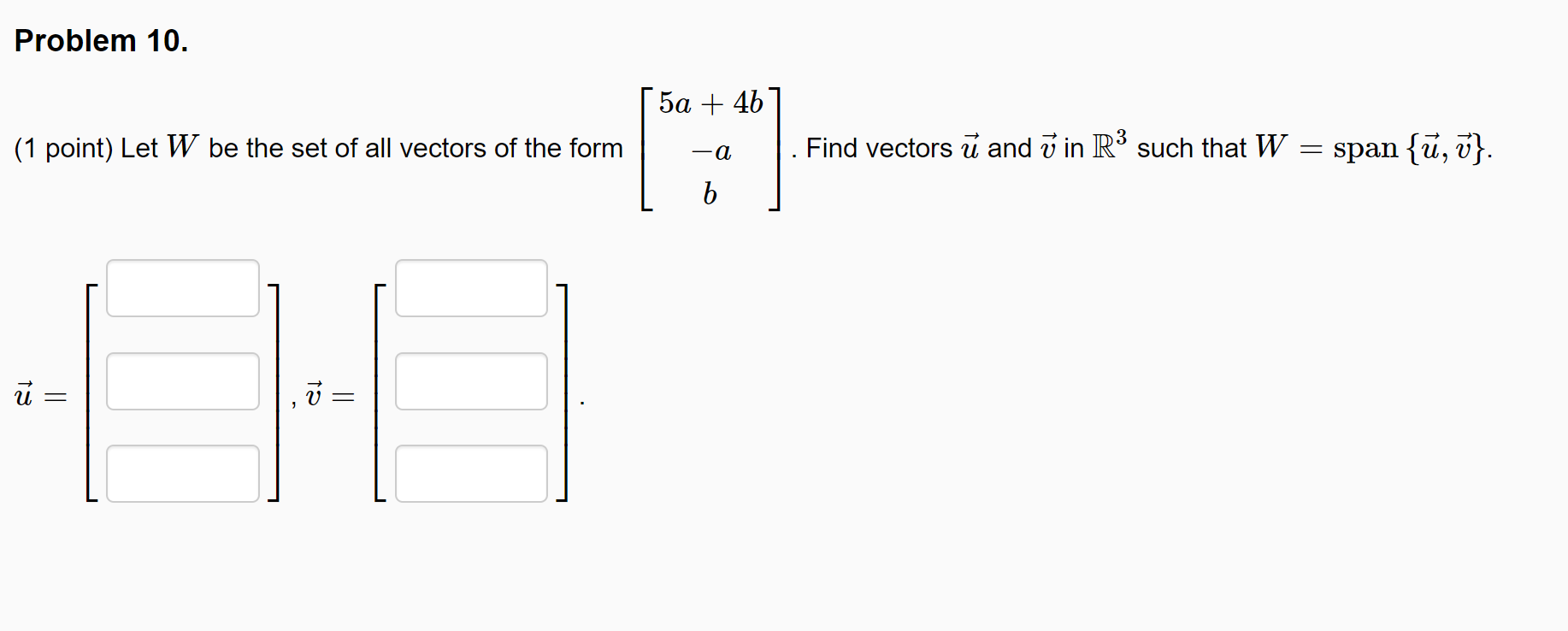 Problem 1. (1 point) Let 6 8 12 $1- 6 ,V2 20 ,V3