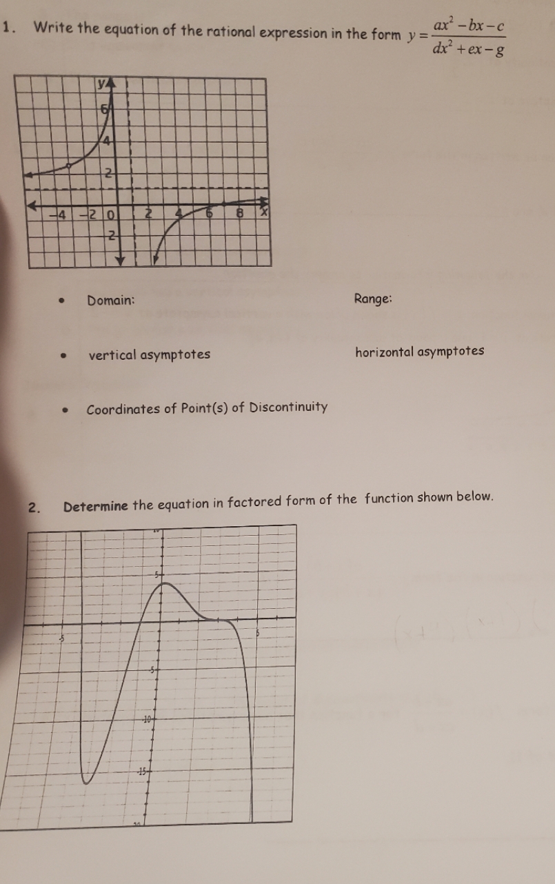 please show work and answer questions 1 and 2 1.