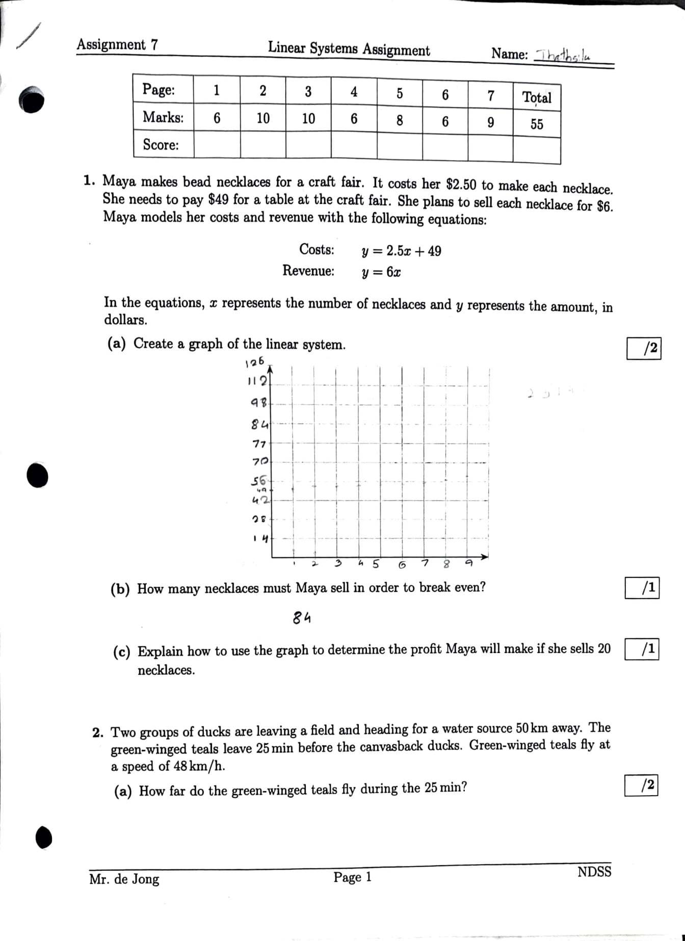 Assignment 7 1. Maya. makes bead necklaces for a