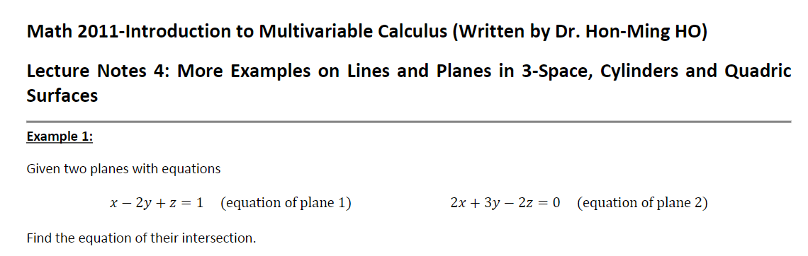 Math 2011-Introduction to Multivariable Calculus
