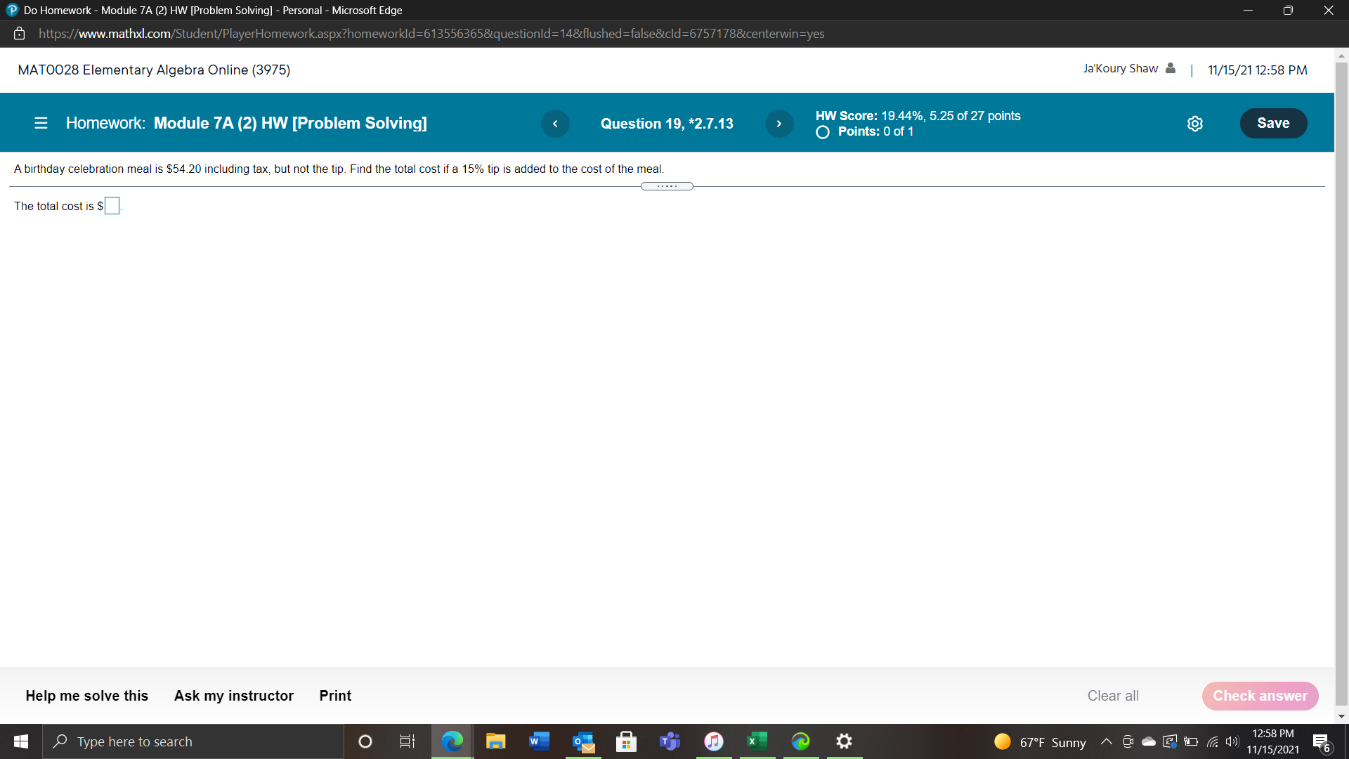 Do Homework - Module 7A (2) HW [Problem Solving]