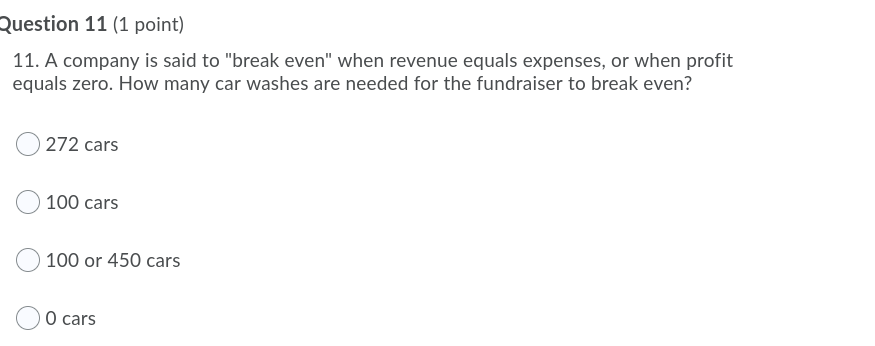 ANSWER THE FOLLOWING ASAP Question 11 [1 point]