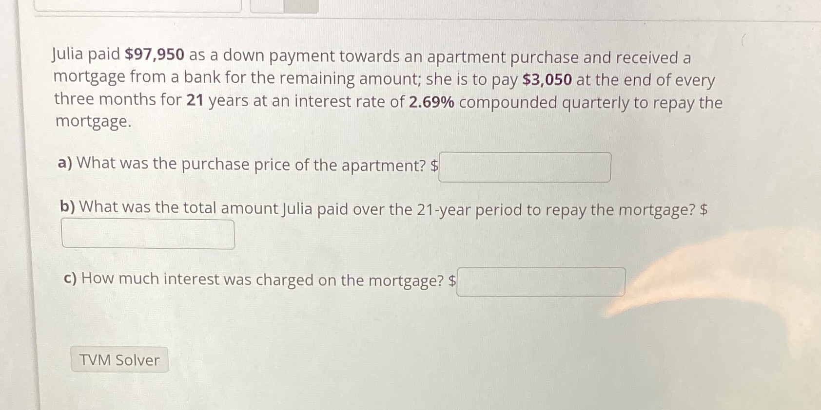 Business or financial math Julia paid $97,950 as