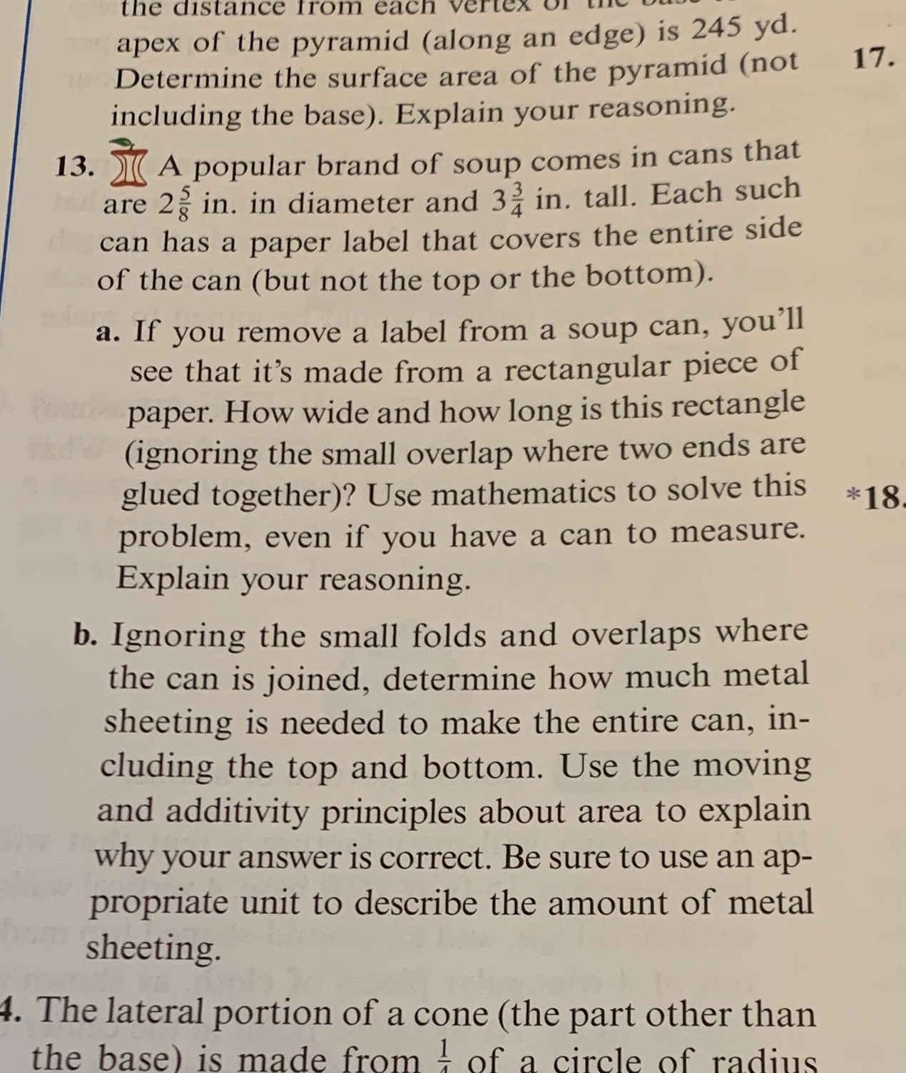 the distance from each vertex apex of the pyramid