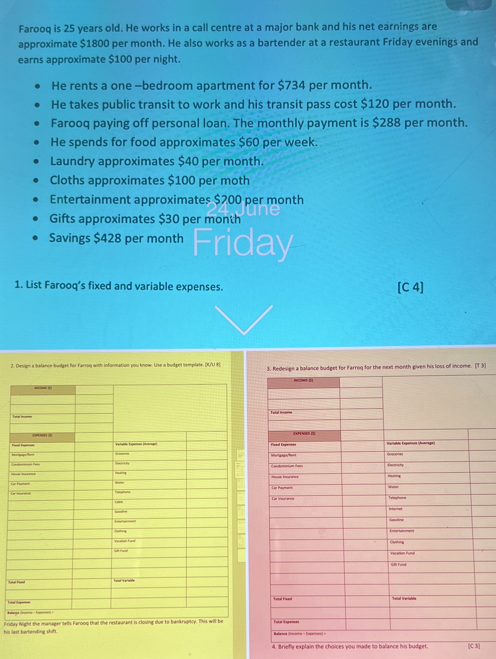 I need the answer Farooq is 25 years old. He