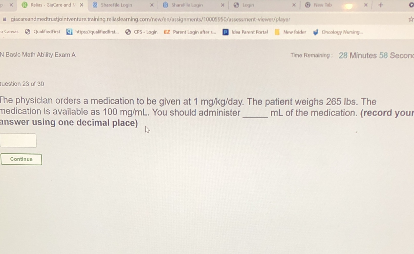 X Relias - GiaCare and M X $ ShareFile Login X $