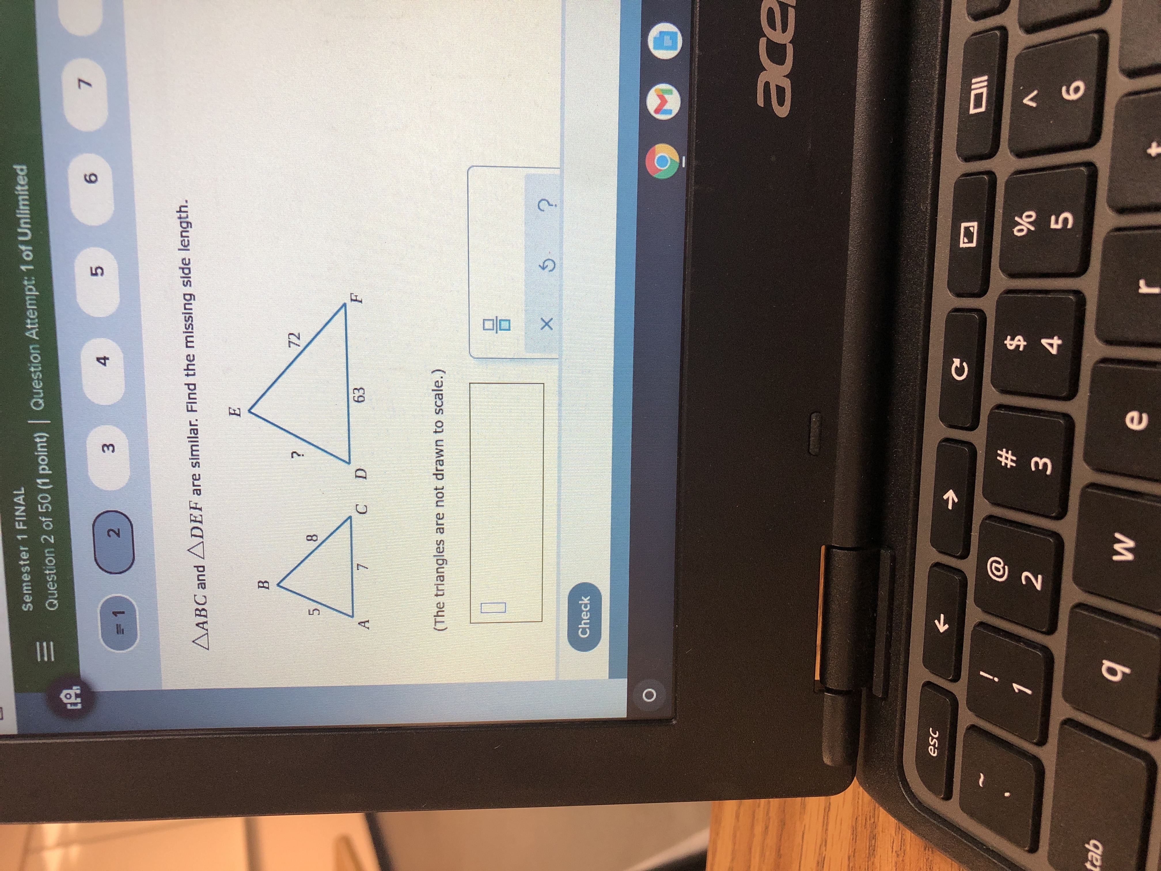 Semester 1 FINAL Question 2 of 50 (1 point) |