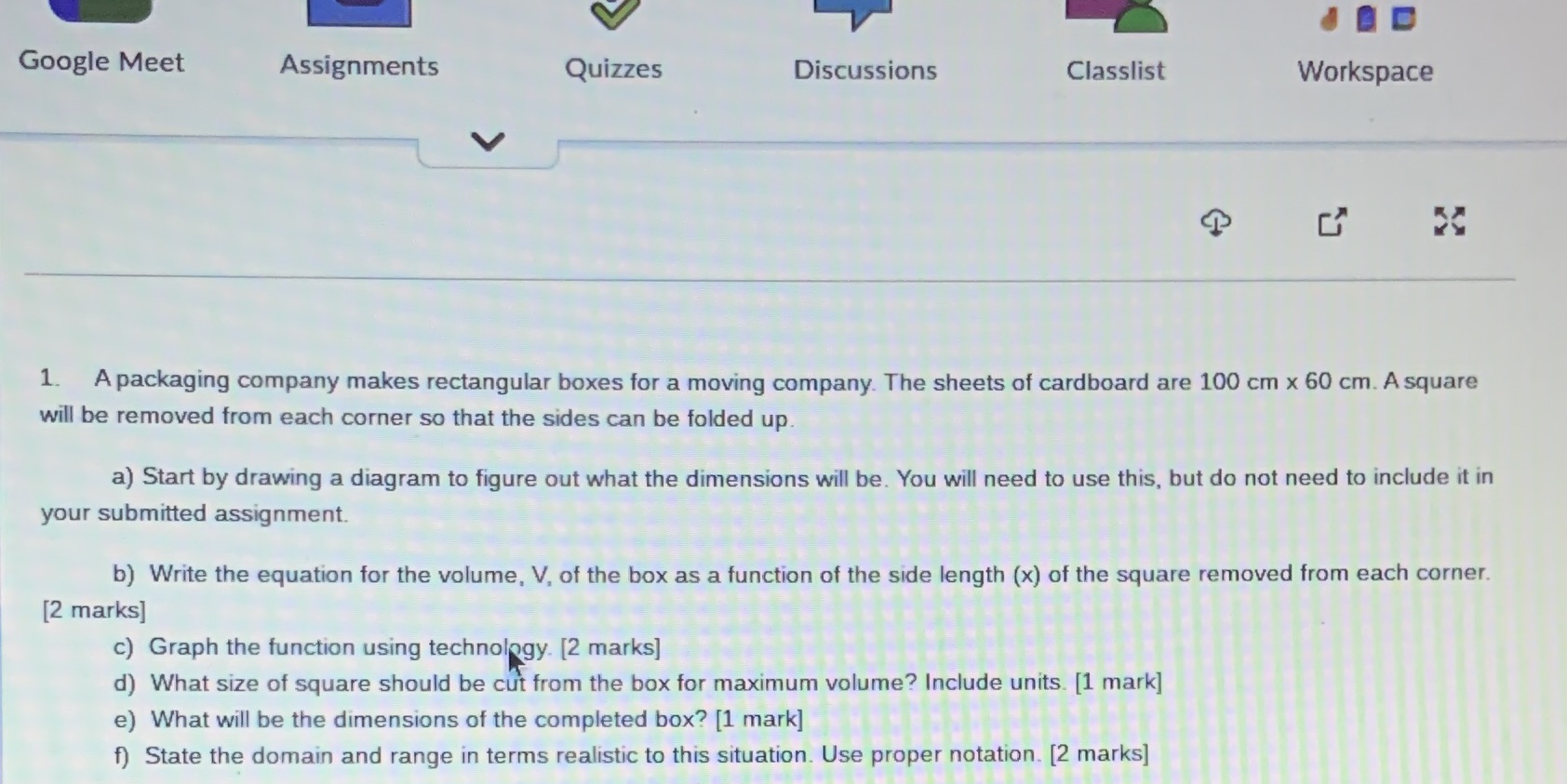 Google Meet Assignments Quizzes Discussions