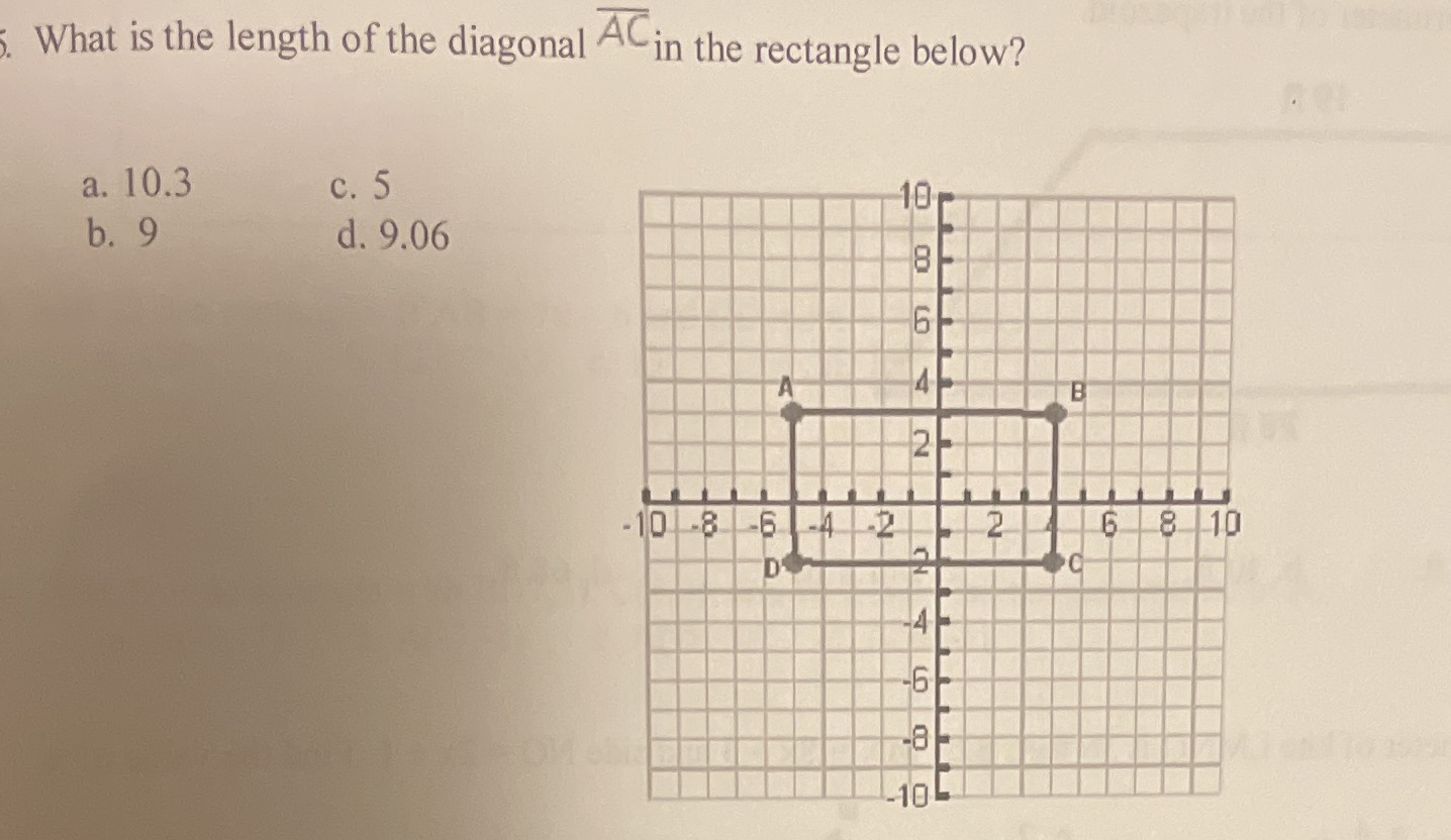What is the length of the diagonal A in the
