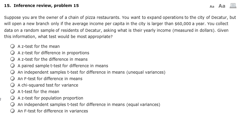 12. Inference review... problem 12 M pa 3 A study