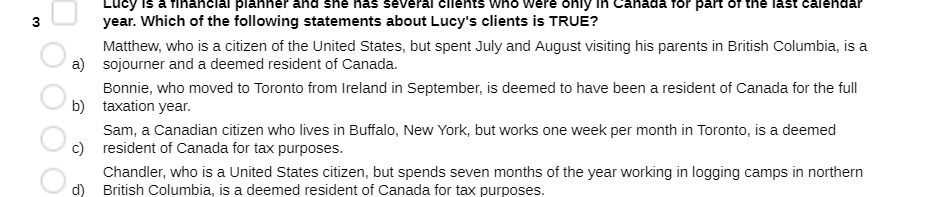 Lucy is a financial planner and she has several