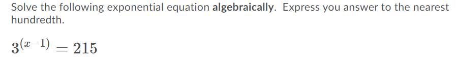 Solve the following exponential equation