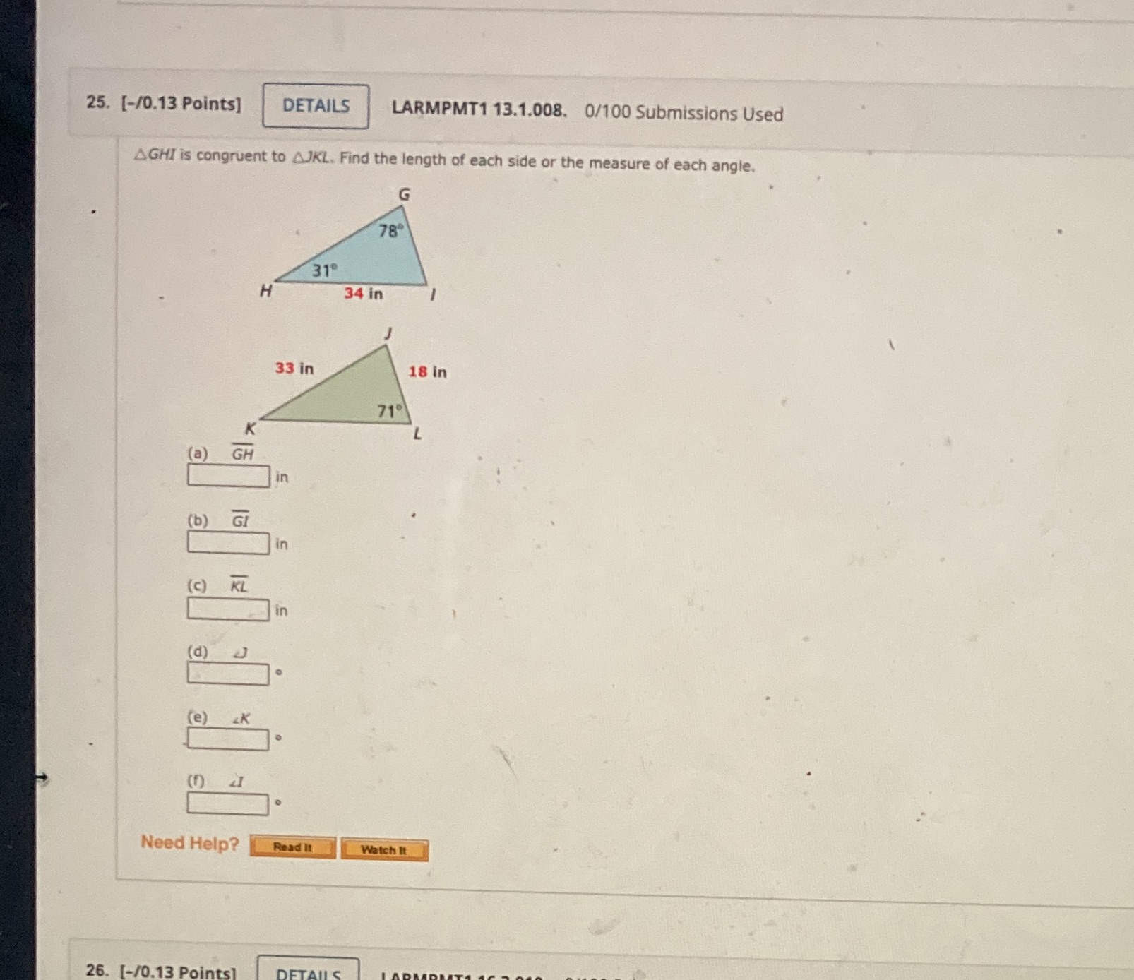 25. [-/0.13 Points] DETAILS LARMPMT1 13.1.008.