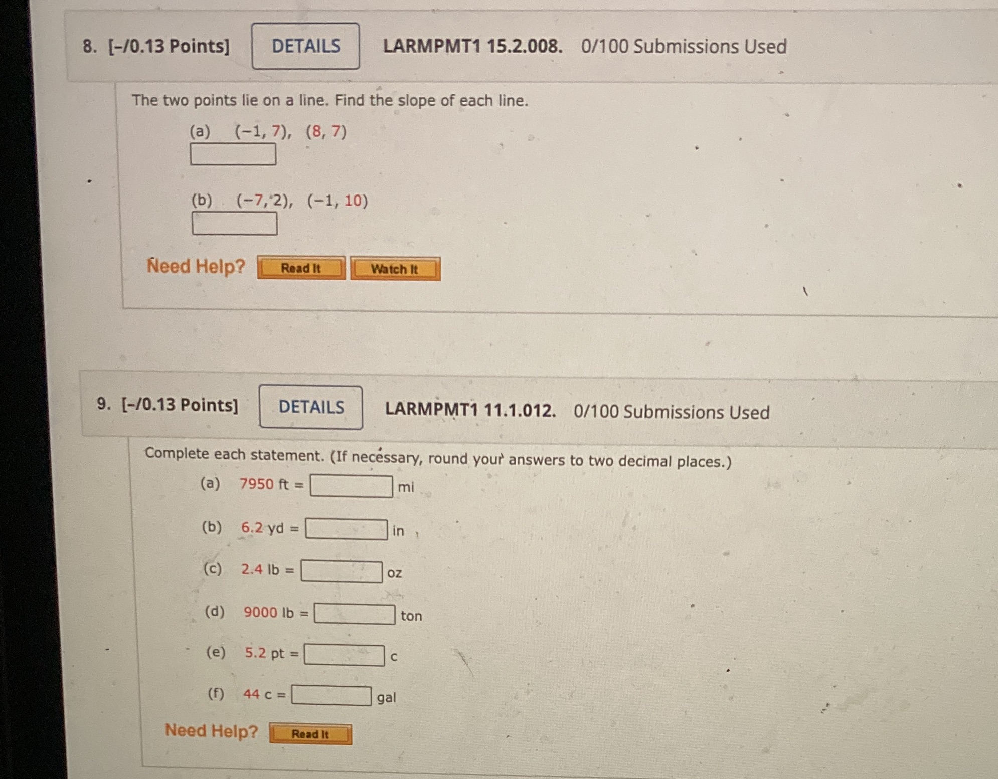 8. [-/0.13 Points] DETAILS LARMPMT1 15.2.008.
