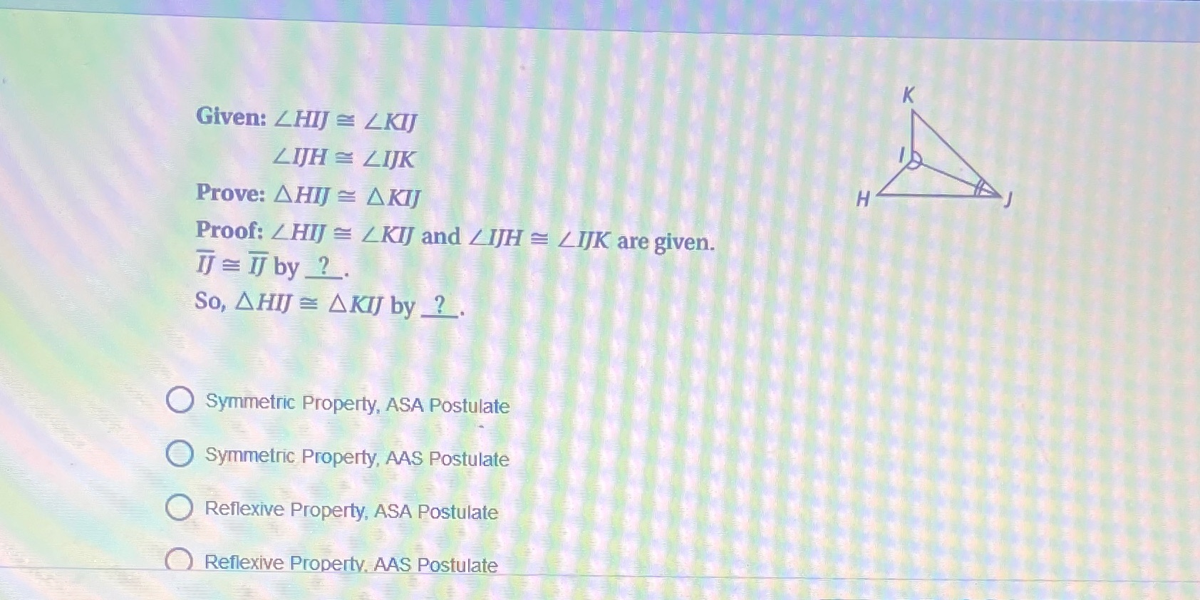 Complete the proof by filing in the blanks in
