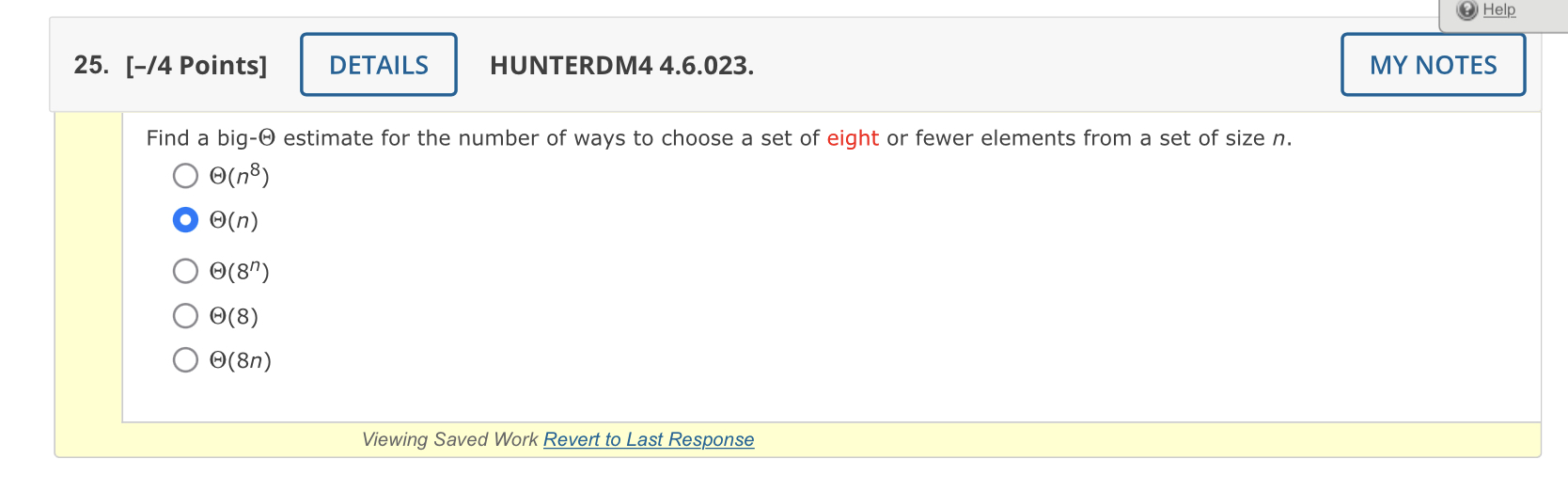 25. [I4 Points] DETAILS HUNTERD M4 4.6.023. Find