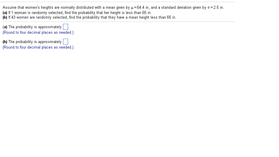 Assume that women's heights are normally