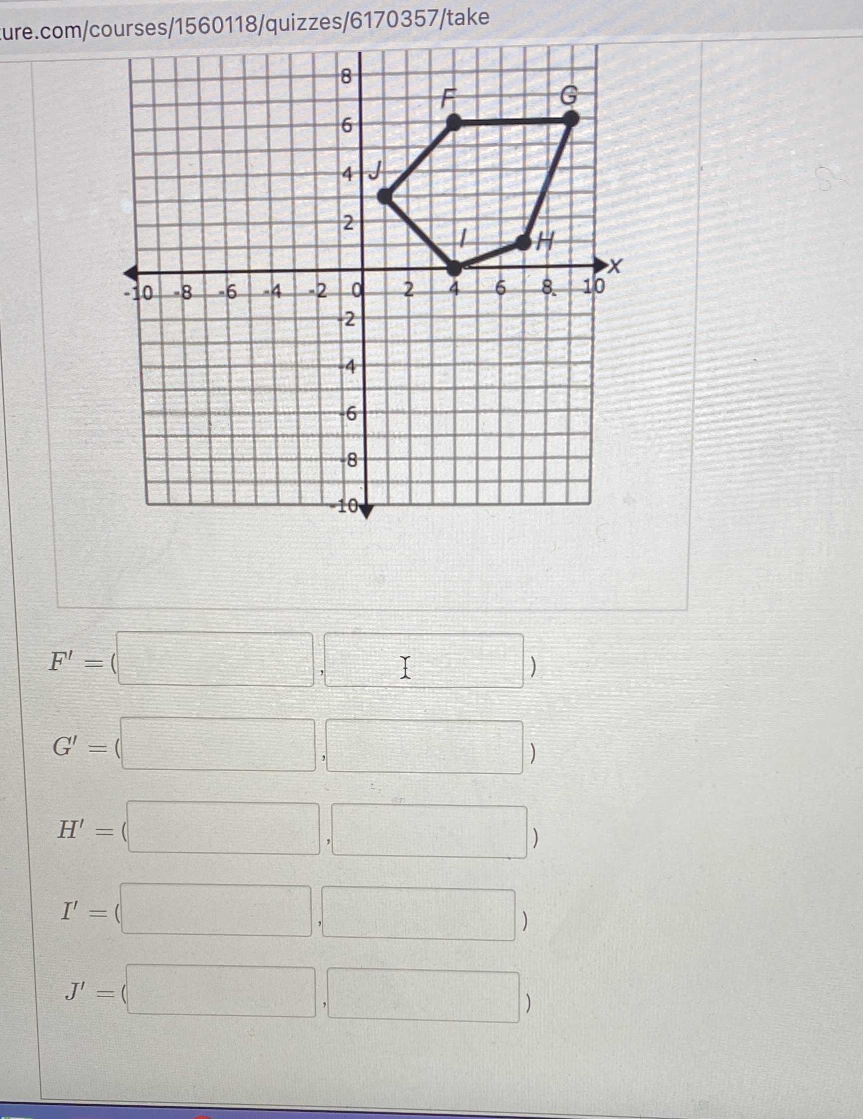 look at pentagon FGHIJ in the grid below. Plot