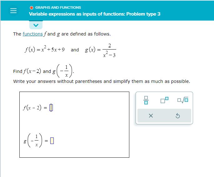 module is graphs and functions, topic is Variable