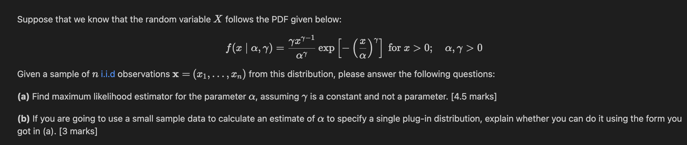 Suppose that we know that the random variable X