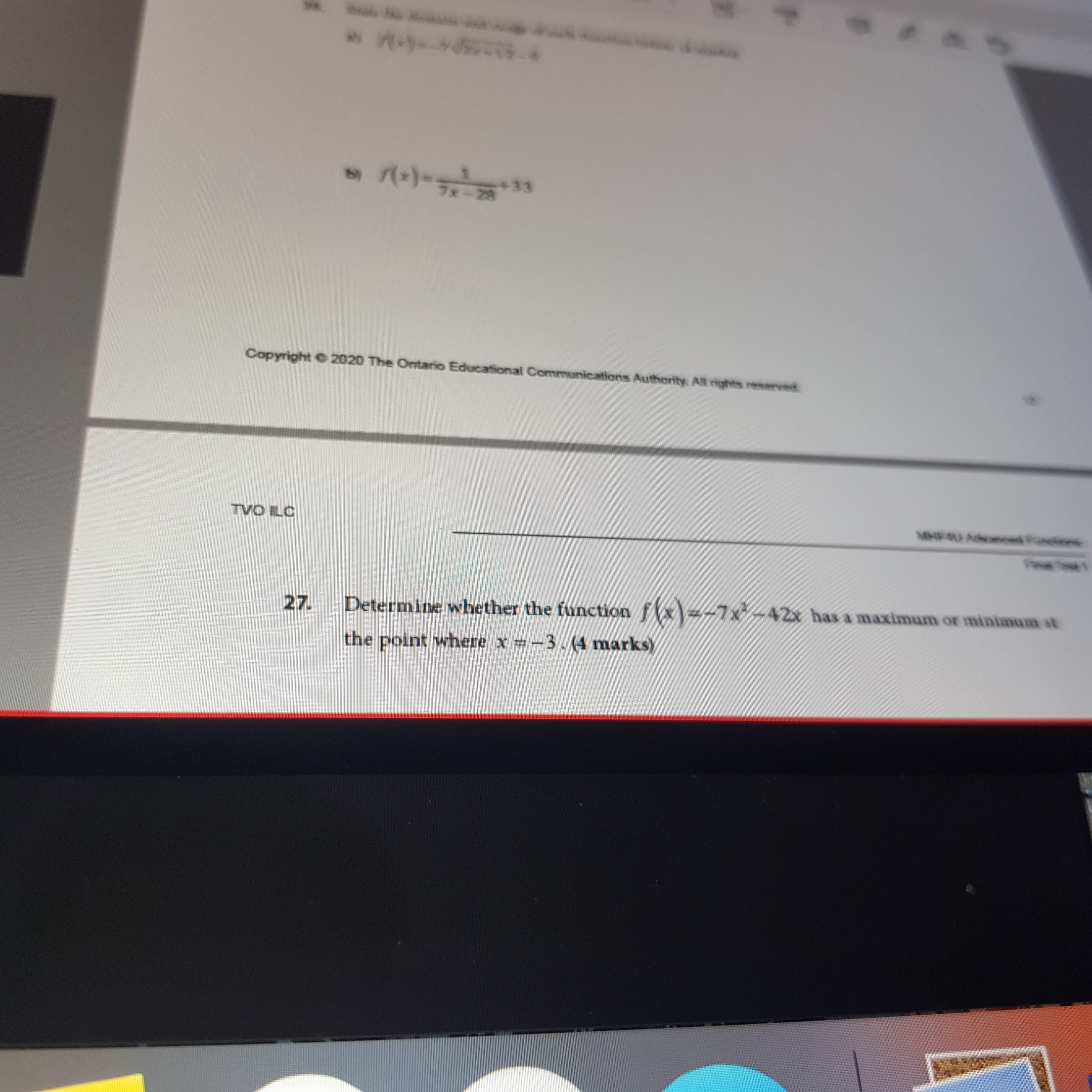25. Use f (x+0.0001) f (x) to determine the