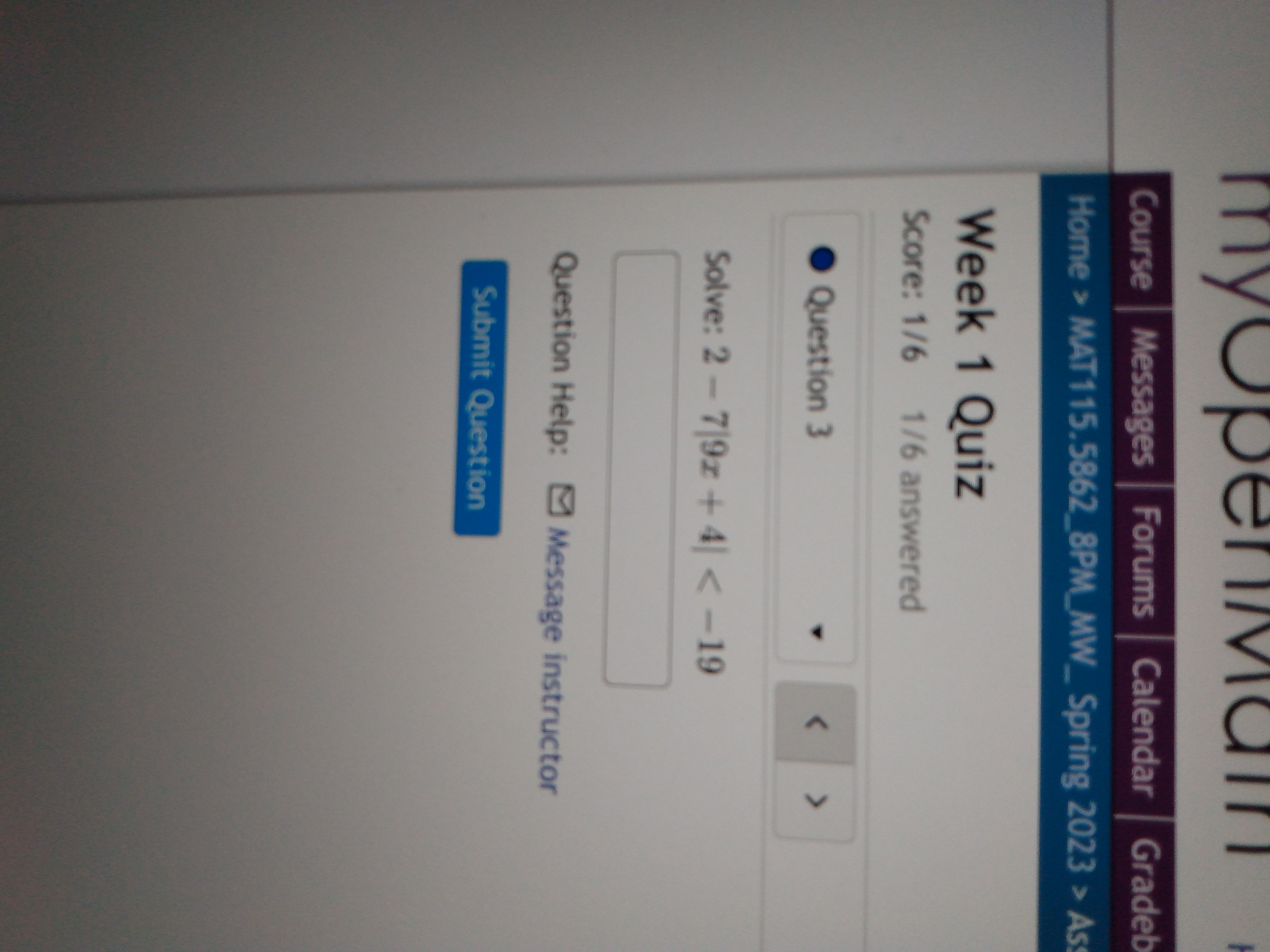 myopenmain Course Messages Forums Calendar Gradeb