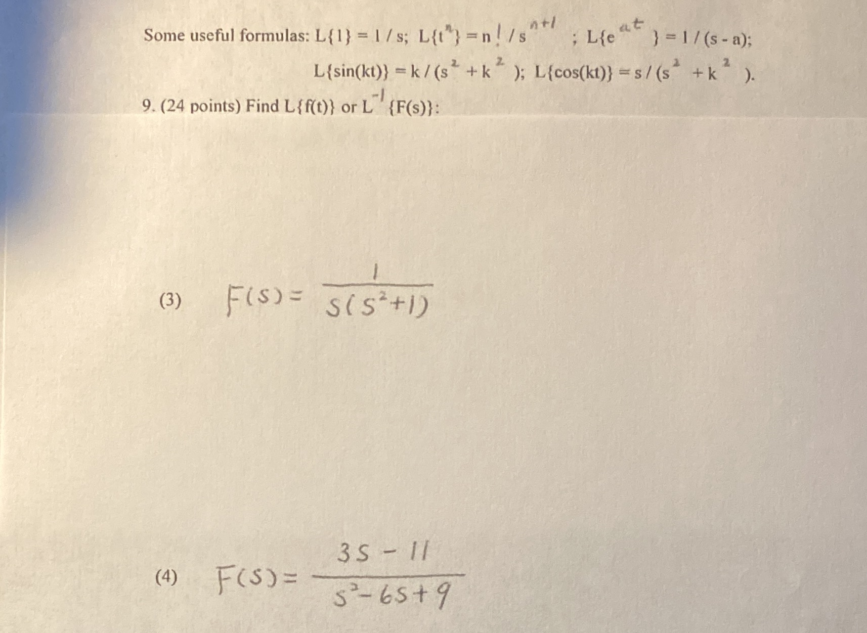 Please help me solve question 9 (3) and (4).