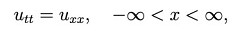 Find the solution to the wave equation(c=1) \f\f