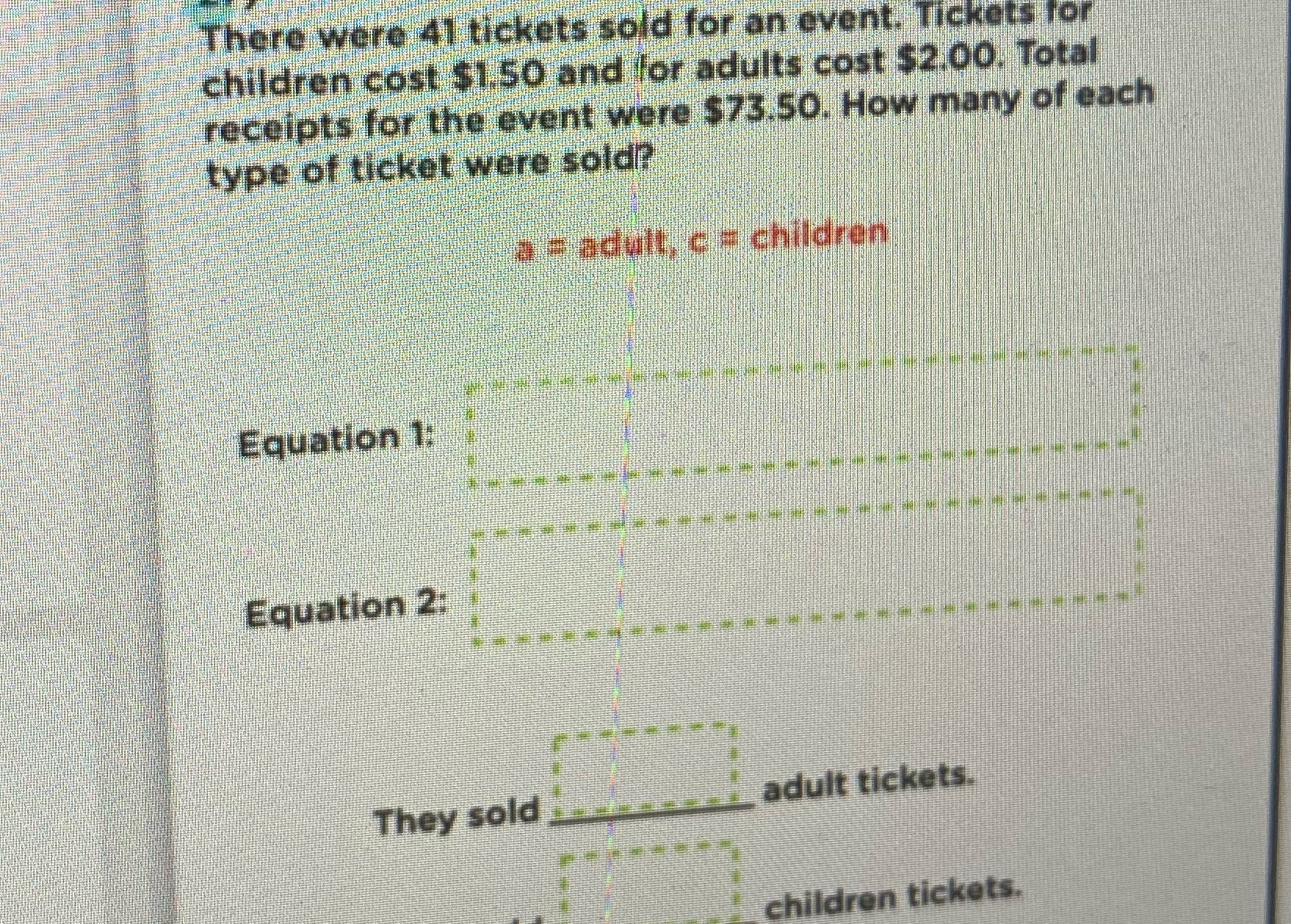 There were 41 tickets sold for an event. Tickets